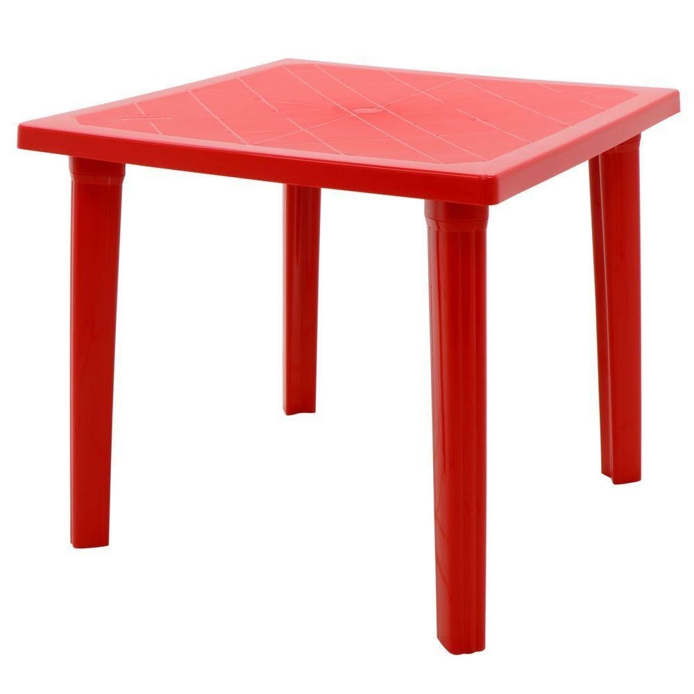 Mesa Tramontina Sancho 80 X. 80 Cm Em Polipropileno Vermelho em Oferta na Shopee