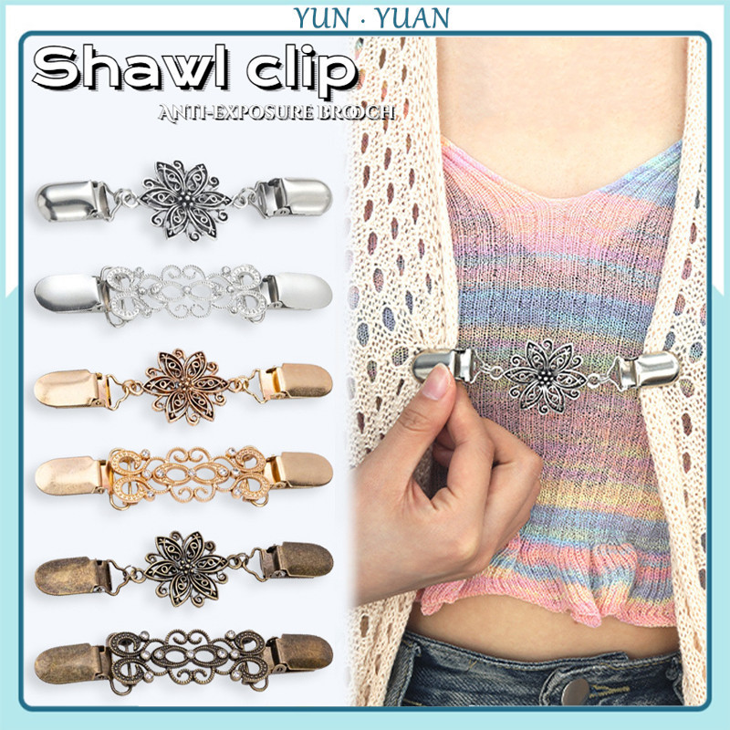 [YUNYUAN] Clip De Xaile , Camisola Retro Europeu E Americano , Fivela De Lenço De Diamante Feminino , Broche Anti-Exposição , Colarinho , Acessórios De Liga em Oferta na Shopee