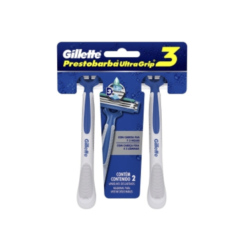Aparelho de Barbear Gillette Prestobarba Ultragrip 3 2 Unidades