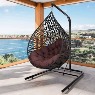 Cadeira Balanço Suspenso Gota com Suporte Acesse Móveis Preto com Marrom em Oferta na Shopee