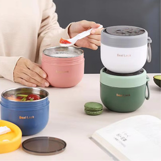 Lancheira Térmica com Colher 600ml Pote Infantil de 304 Aço inox em Oferta na Shopee