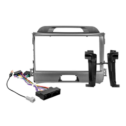 Kit Moldura Painel 9 Pol Sportage 2010 2011 2012 2013 2014 2015 2016 2 Din Grafite Chicote Som Plug Antena
