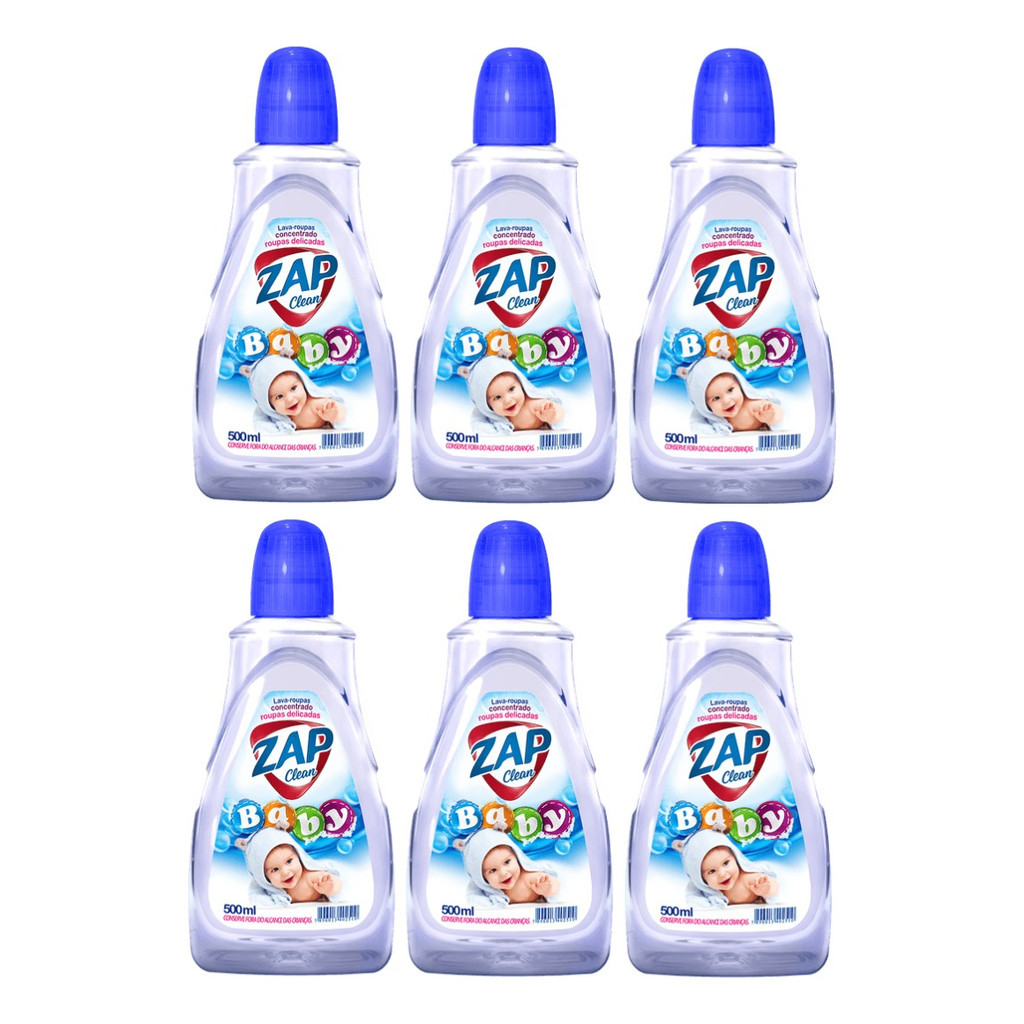 Kit 6un Lava Roupas Zap Clean 500ml