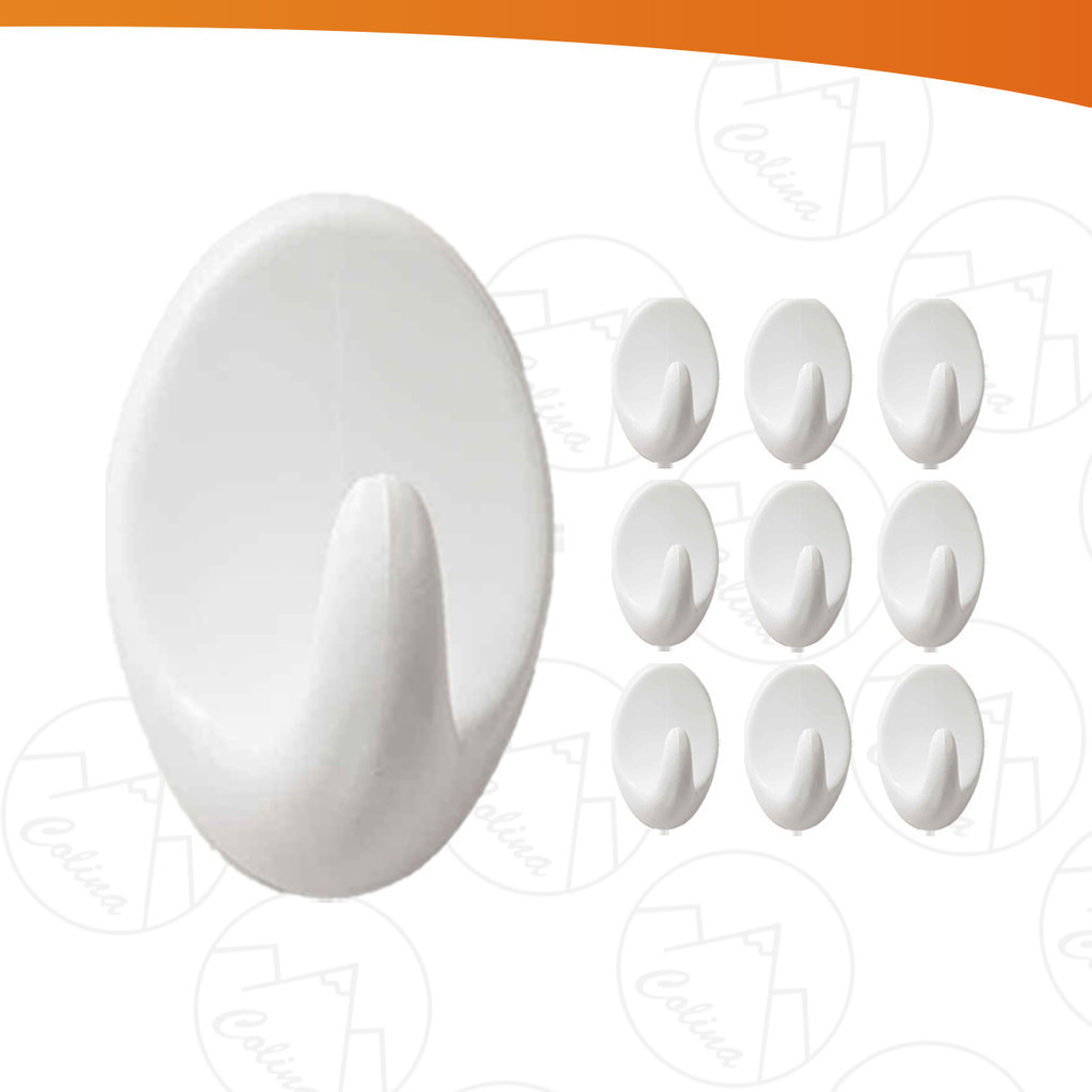 Kit 10 Ganchos Adesivo Plástico Parede Toalha Cozinha Banheiro