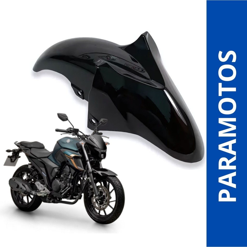 PARALAMA DIANTEIRO PRETO BRILHO FAZER 250 FZ25 2018 2019 2020 2021 2022 2023 2024 PARAMOTOS YAMAHA