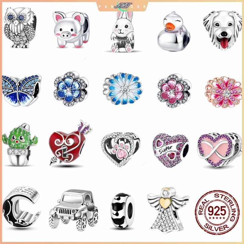 2023 Nova Borboleta Em Forma De Coração 925 Sterling Silver Charm Bead Fit Pulseira Pandora Charms Original Fabricando Jóias De Bricolage Femininas