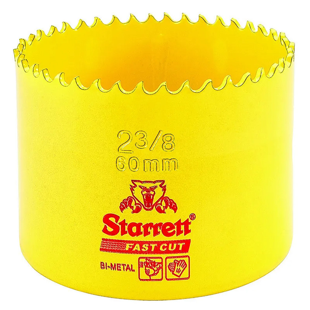 Serra Copo Fast Cut 60mm Starrett 2.3/8" Bi-Metal FCH0238-G - Home & Living