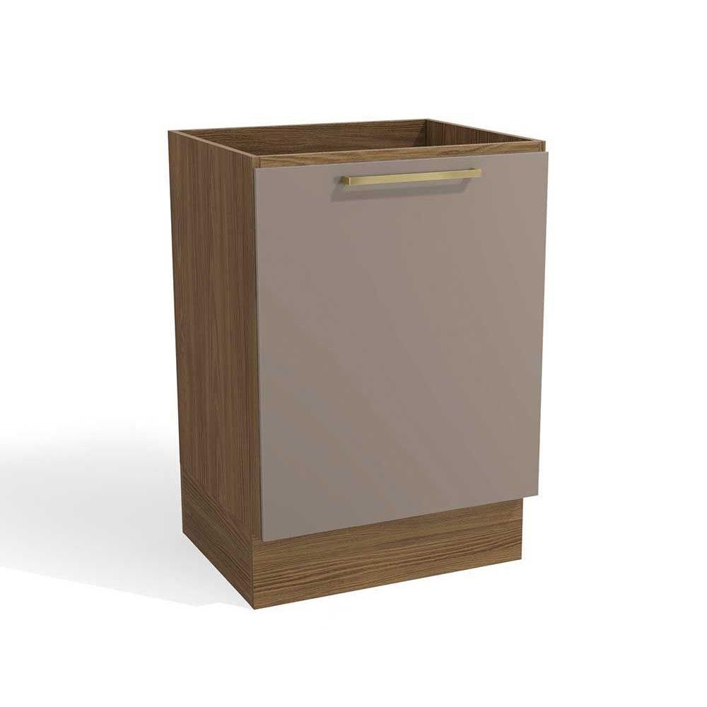 Balcão de Cozinha Botanic M629 1 Porta s/Tampo 60cm Nogueira/Fendi Fosco - Kappesberg - Home & Living