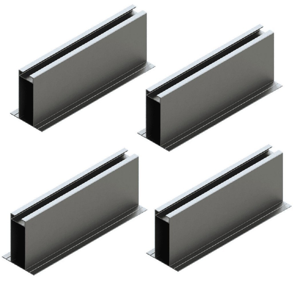 Kit 04 Estrutura Suporte Mini Trilho Fixador Placa Painel Solar Alumínio e Inox Telha Metálica Perfil Master Fixação