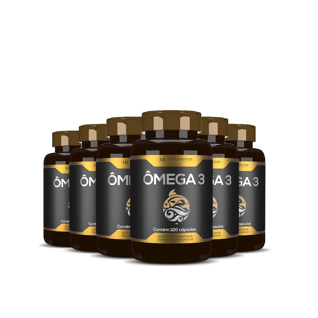 6X OMEGA 3 OLEO DE PEIXE PREMIUM 120CAPS HF SUPLEMENTOS
