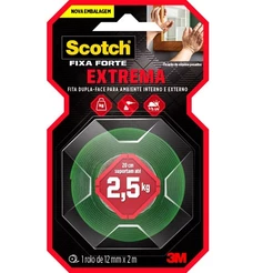 Fita Dupla Face Fixa Forte Extrema 3M 12MM X 2M