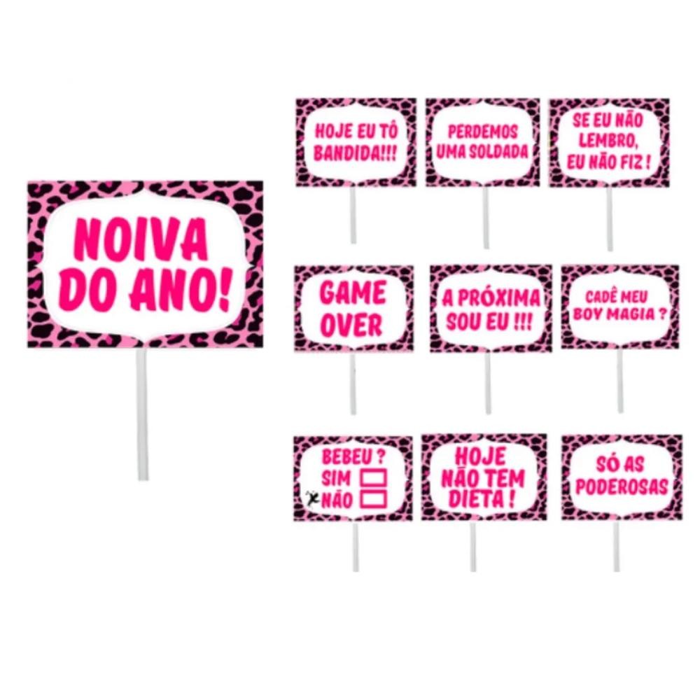 Plaquinha Despedida de Solteira Kit 10 Unidades Casamento