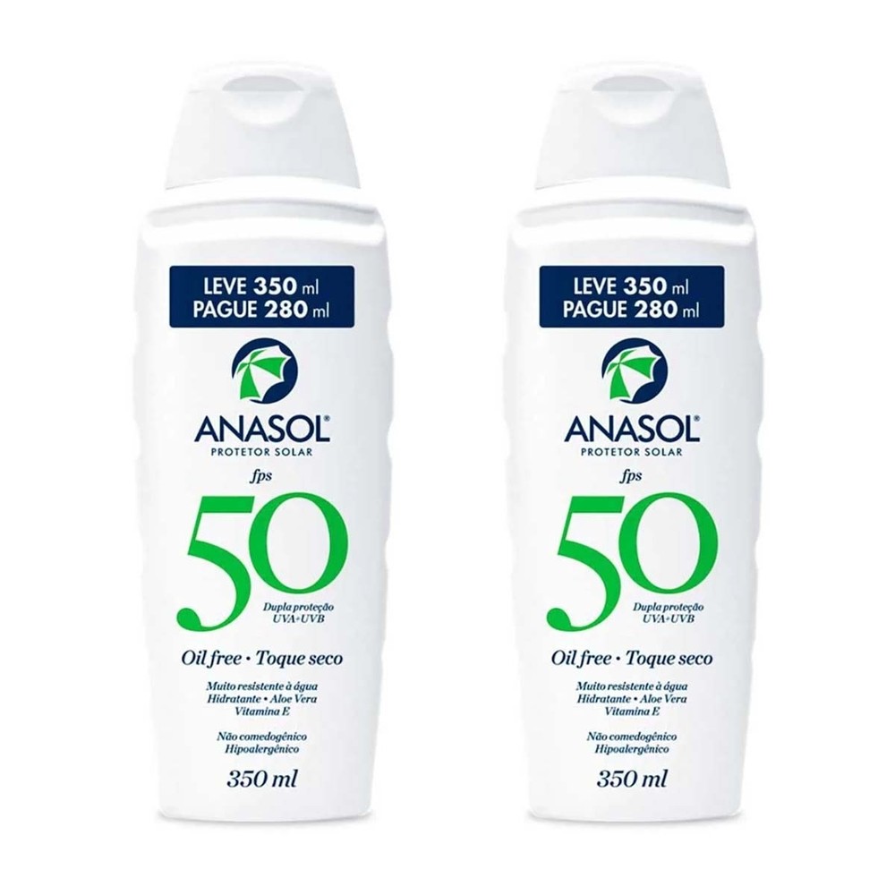 Kit 2 und Anasol Protetor Solar Locao FPS 50 - 350 Ml - Beauty