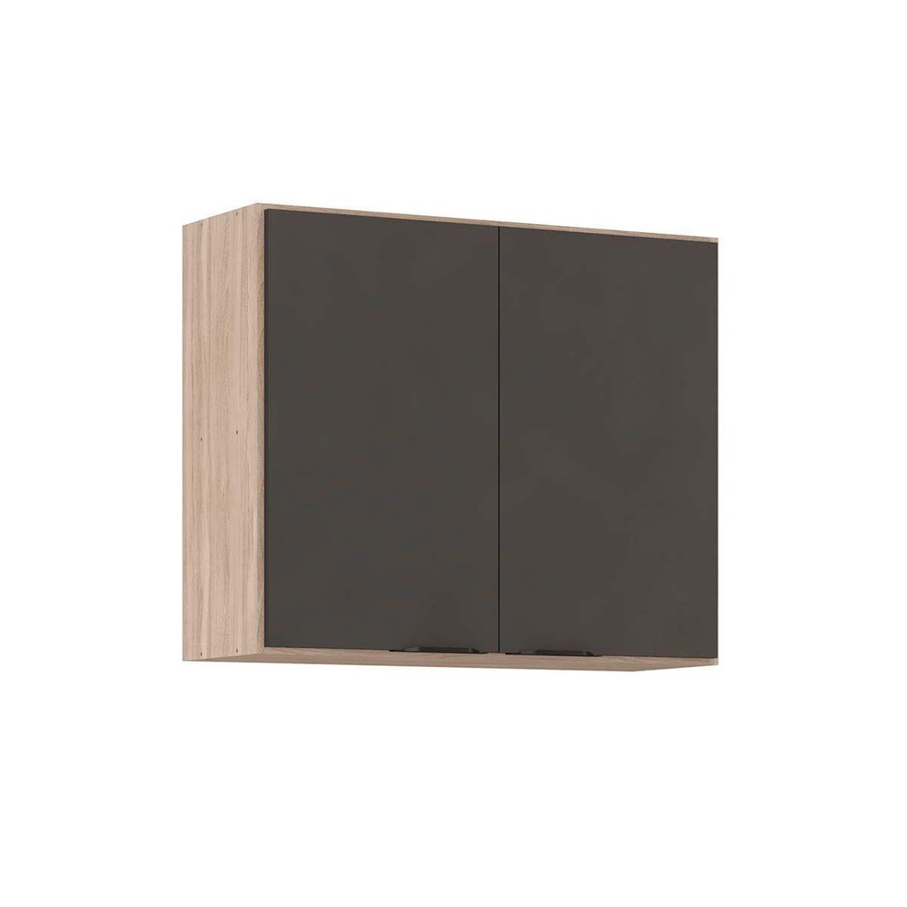 Armário Aéreo p/ Cozinha Firenze 2 Portas 80cm Avena/Grafito - Demóbile em Oferta na Shopee