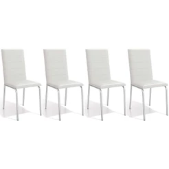 Cadeira Sala de Jantar Amsterdã C091 Kit 4 Un Cromada/Branco 106 - Kappesberg