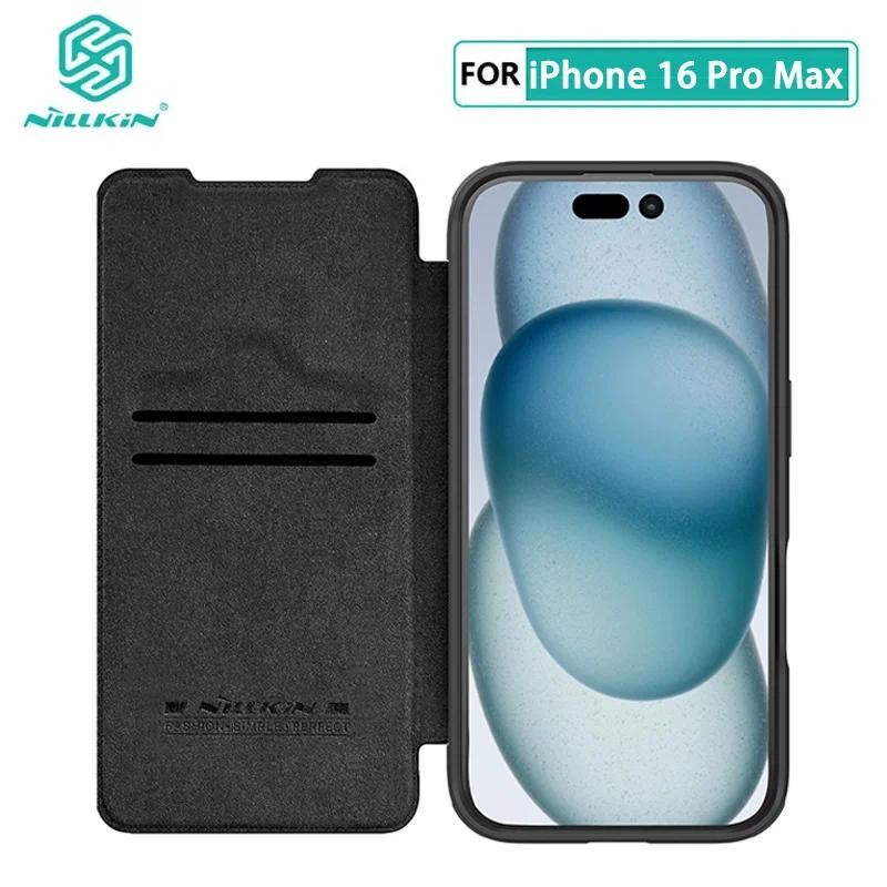 Capa Para iPhone16 Pro Nillkin Qin Prop Bolso Do Cartão Saco Carteira De Couro Da Aleta Capinha Para iPhone 16 Pro Max
