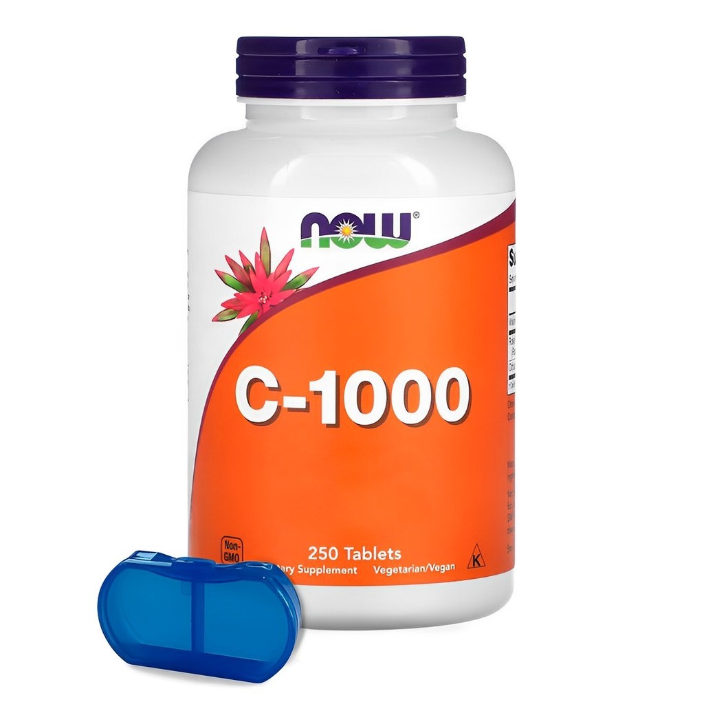 Vitamina C Now R. Hips + Bioflavonóide 250Tab + Porta Cápsulas - Health