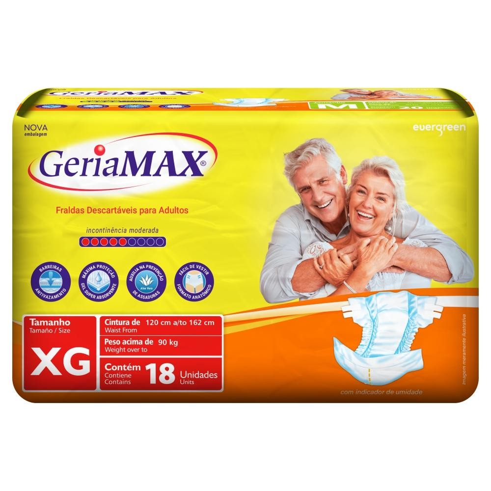 Fralda Geríatrica Geriamax XG com 18un Embalagem Econômica em Oferta na Shopee