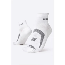 Meia HUPI Running Pro Prime Branco e Cinza - LT para pés menores 34-38