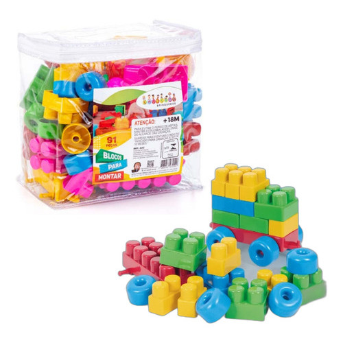 Blocos Montar Encaixar 91 Peças Grandes Para Bebê Educativo em Oferta na Shopee