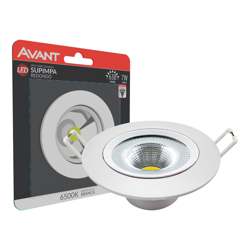 Spot Led Authentic Emb. Redondo 7w 6500k 11.8cm BF Avant em Oferta na Shopee