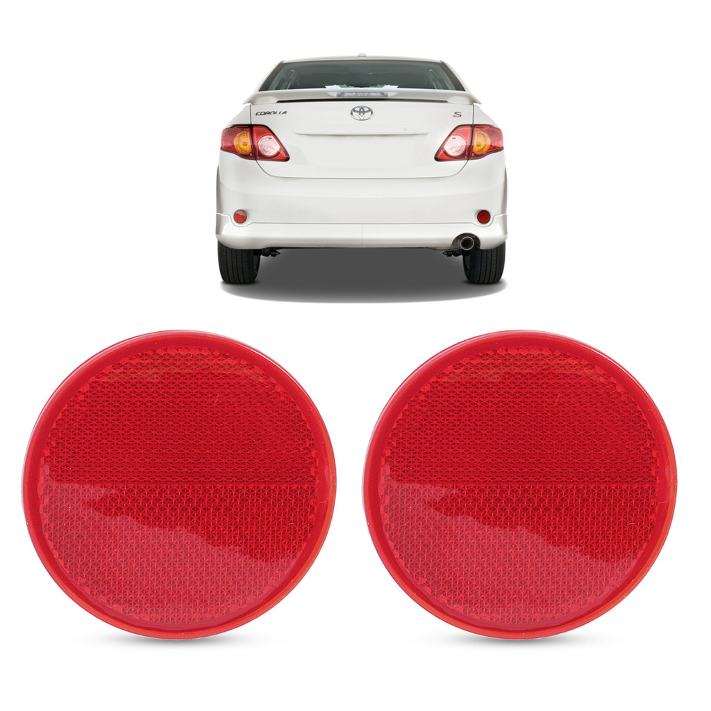Par de Refletor Lanterna Olho de Gato Para-choque Traseiro Toyota Corolla 2008 2009 2010 2011