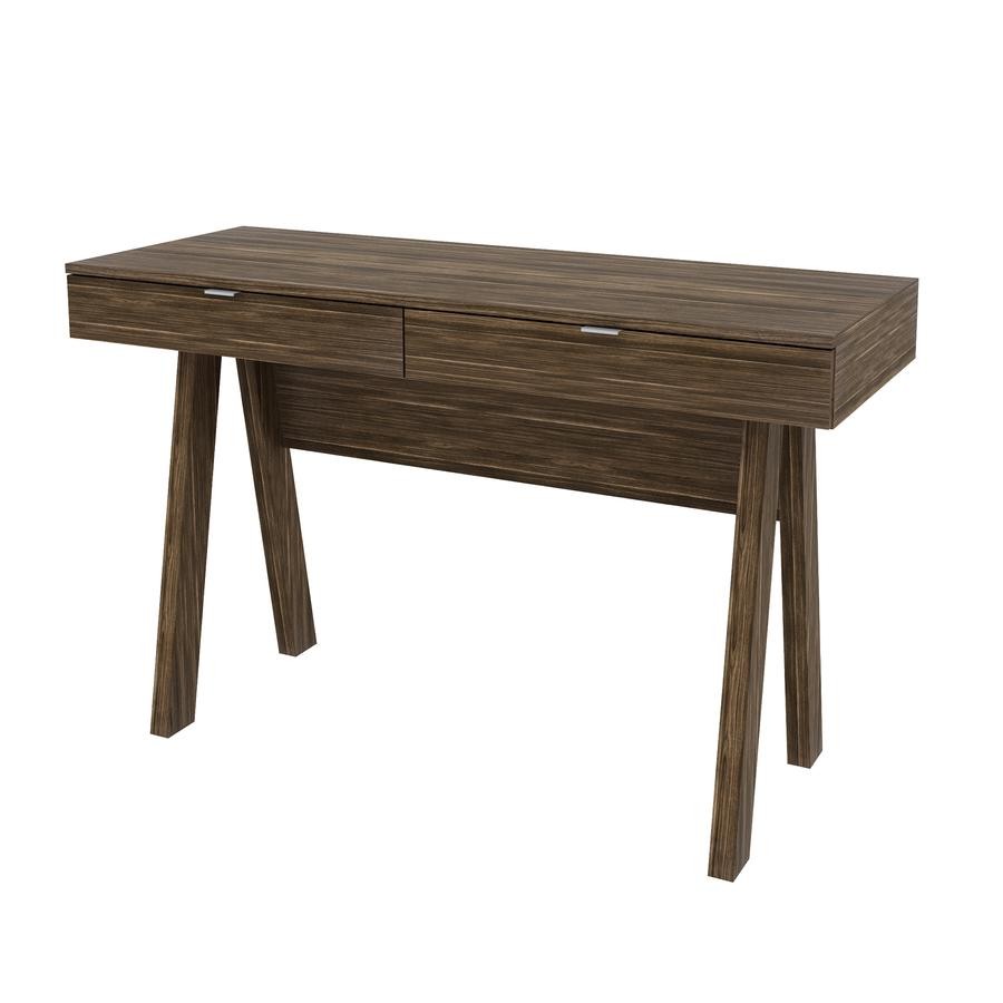 Escrivaninha Mesa Escritório Home Office 2 Gavetas Nogal