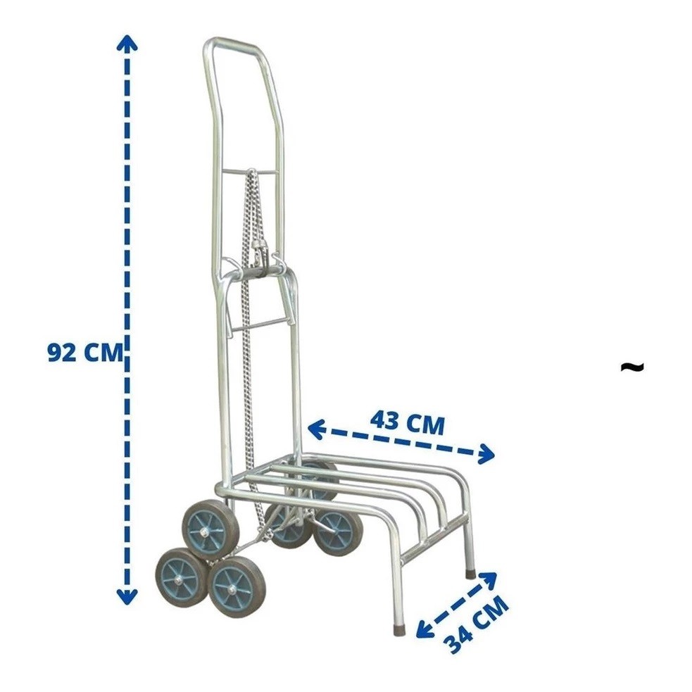 Carrinho Bagageiro Aranha Dobravel Para subir Escadas com 6 Rodas Resistente Luxo Mini