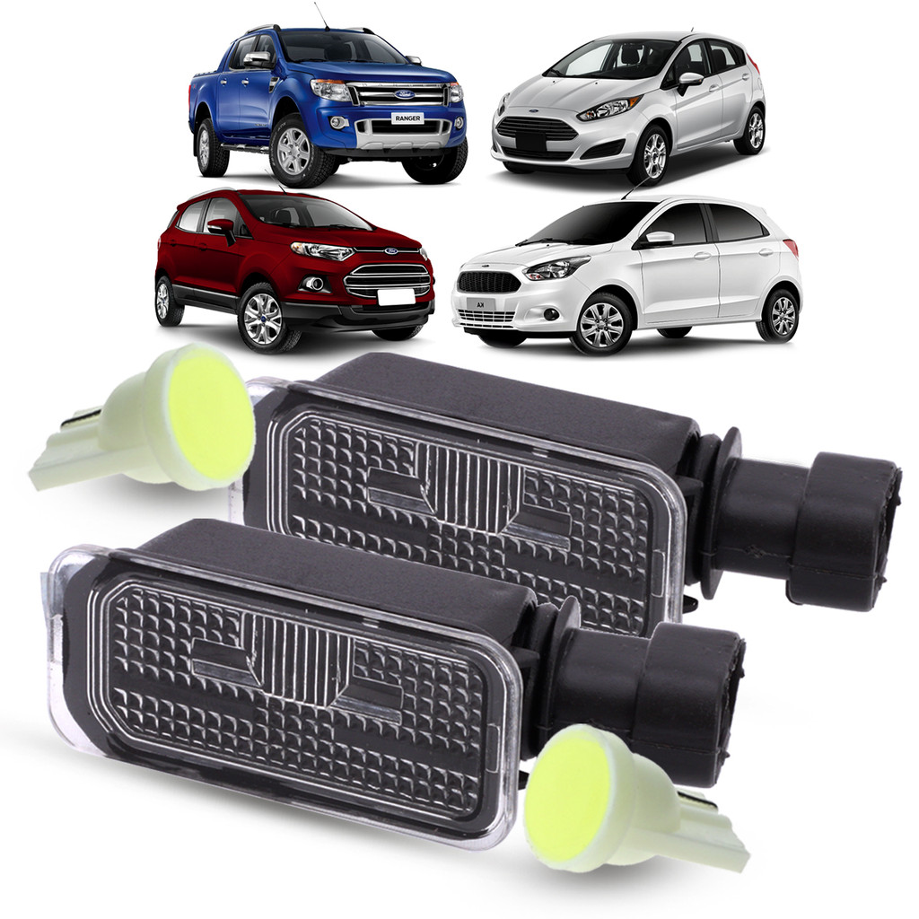 Par de Lanterna Luz de Placa + Soquete e LED Ford Ranger Ecosport Edge New Fiesta Hatch Ka+ Sedan Ka Hatch Focus Hatch