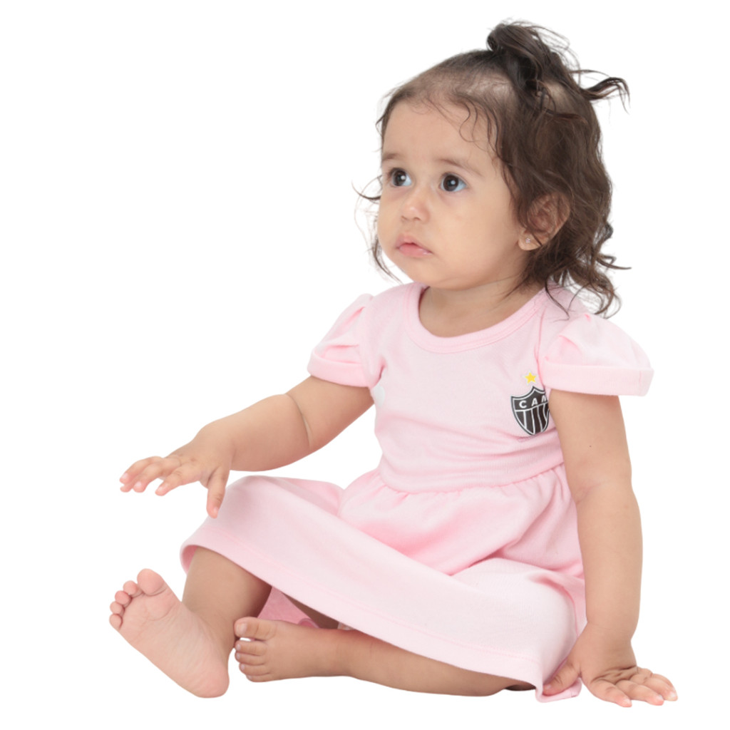 Vestido Atletico MG Infantil Canelado Oficial Torcidababy