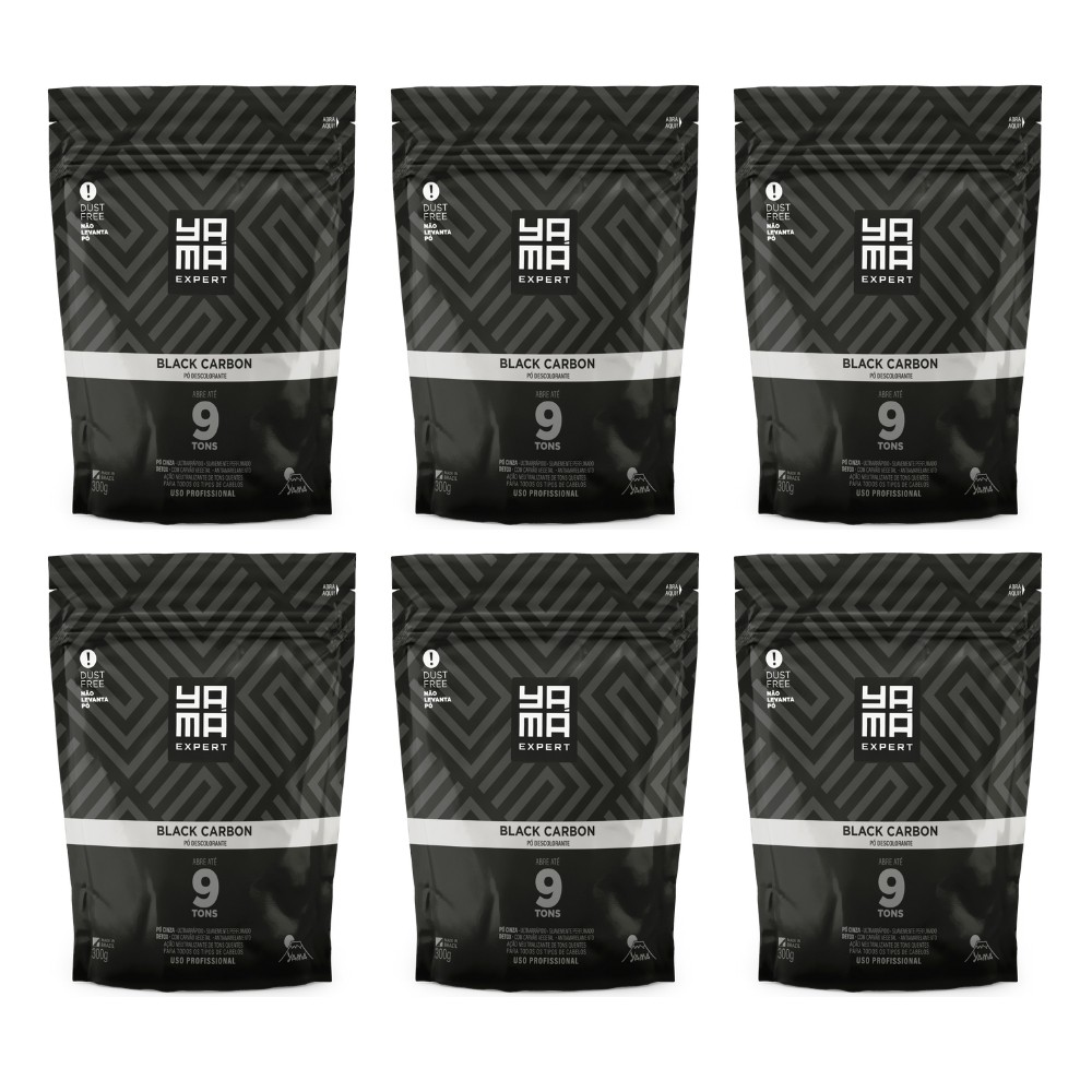 Kit 6 Pó Descolorante Black Carbon 300g