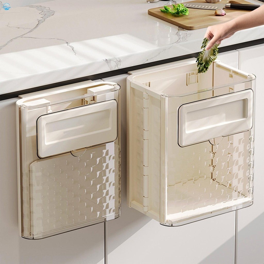 Mini Lata De Lixo Pendurada Indoor Multiuso Montável Na Parede Bancada De Cozinha Montada