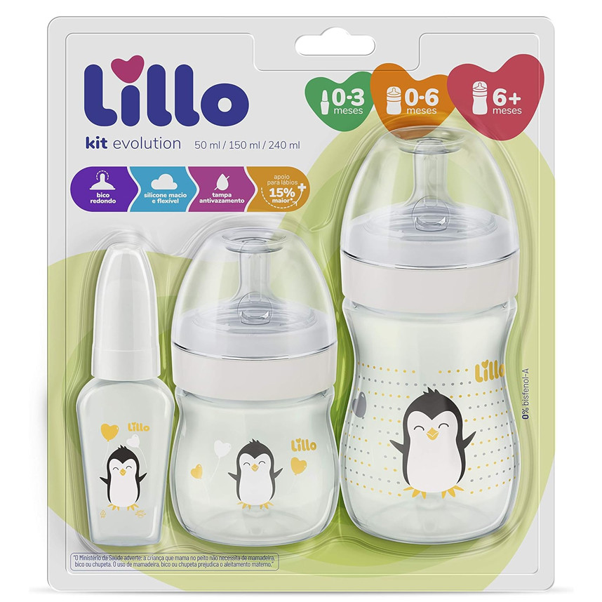 Kit Mamadeira Lillo Evolution  Branca Com 03 Peças