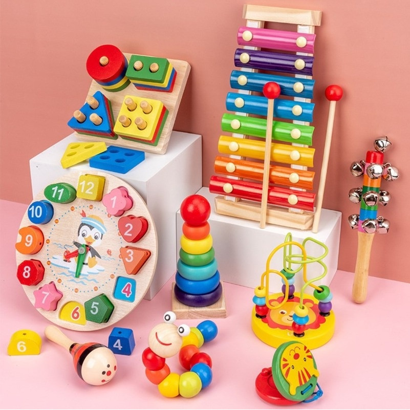 Brinquedo Educativo Musical Montessori Colorido – Aprendizado e Coordenação para Bebês e Crianças