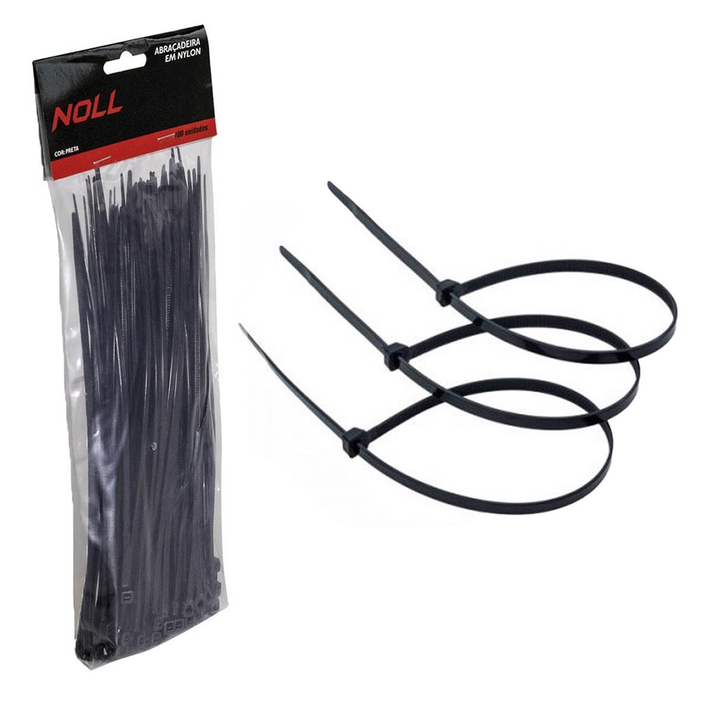 Abraçadeira de Nylon Preto 2,20mm X 200mm 100un (80,0012) - Noll em Oferta na Shopee