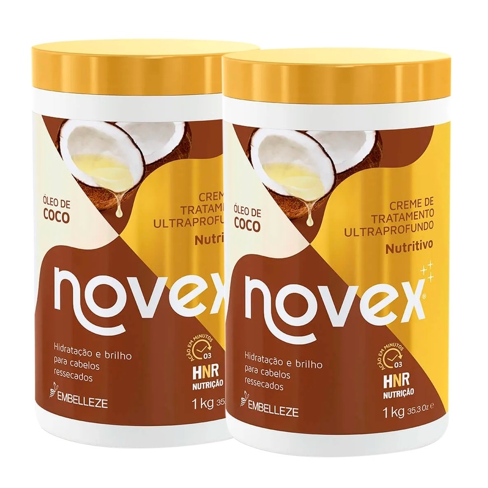 Kit 2 und Creme de Tratamento Novex Oleo De Coco 1kg em Oferta na Shopee