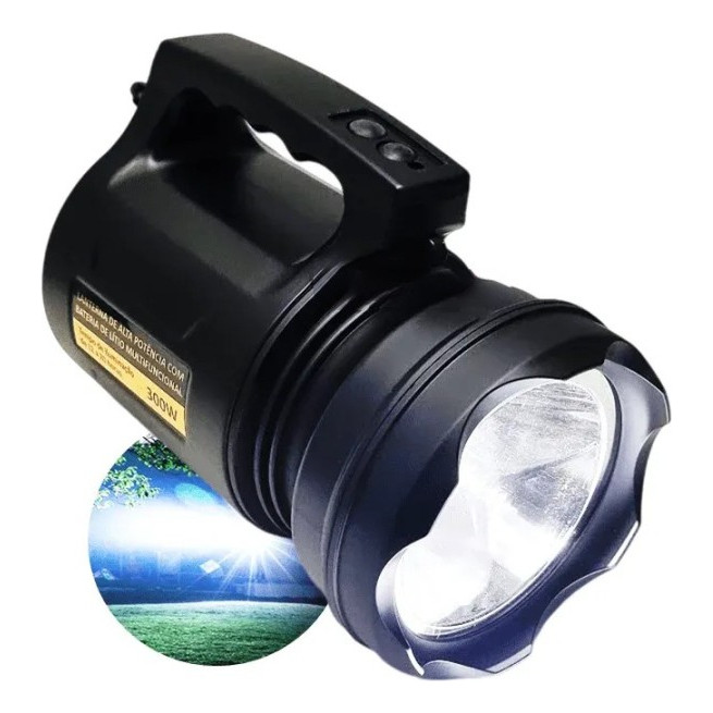 Lanterna LED Portátil Holofote Canhão de Luz 300W Recarregável Spot FLASH LIGHT LE-8312