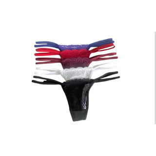 kit 5 Calcinha fio tully e renda duas tiras em renda macia e tully em Oferta na Shopee