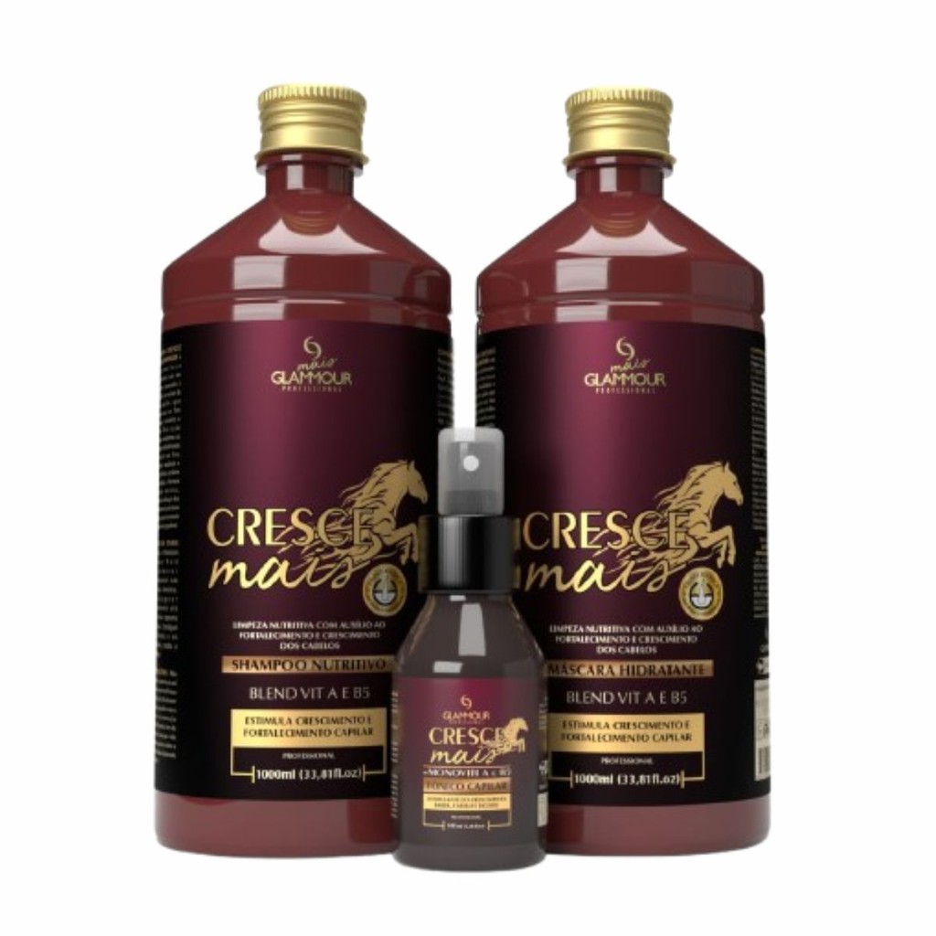 Shampoo Cresce mais 1 LT Máscara Reparadora Tônico Revitalizante