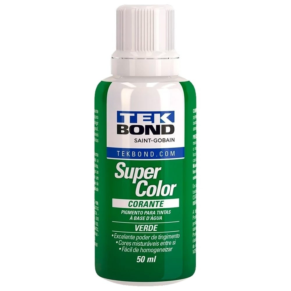Corante Líquido Tekbond Verde 50ml - Embalagem com 12 Unidades - Home & Living