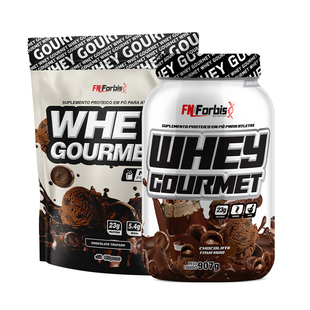 Kit Pote + Refil Whey Protein Gourmet - FN Forbis Nutrition em Oferta na Shopee