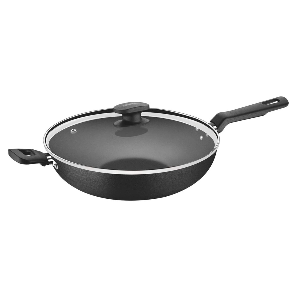 Panela Wok Tramontina Loreto Alumínio Antiaderente Starflon Max Grafite 28cm 3,3L - 20394028 em Oferta na Shopee