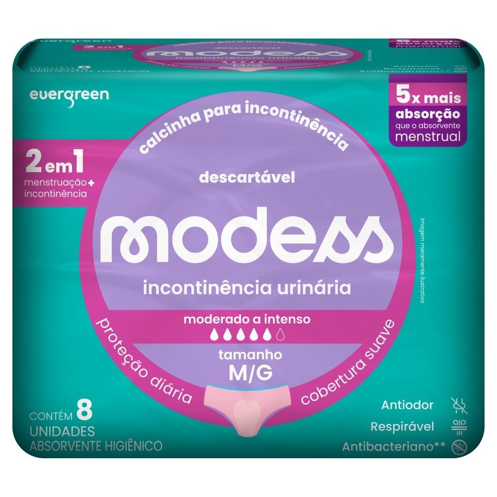 Calcinha Descartável Modess para Incontinência 8un em Oferta na Shopee