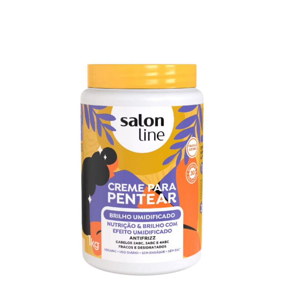 Creme para Pentear Salon Line Brilho Umidificado 1kg em Oferta na Shopee