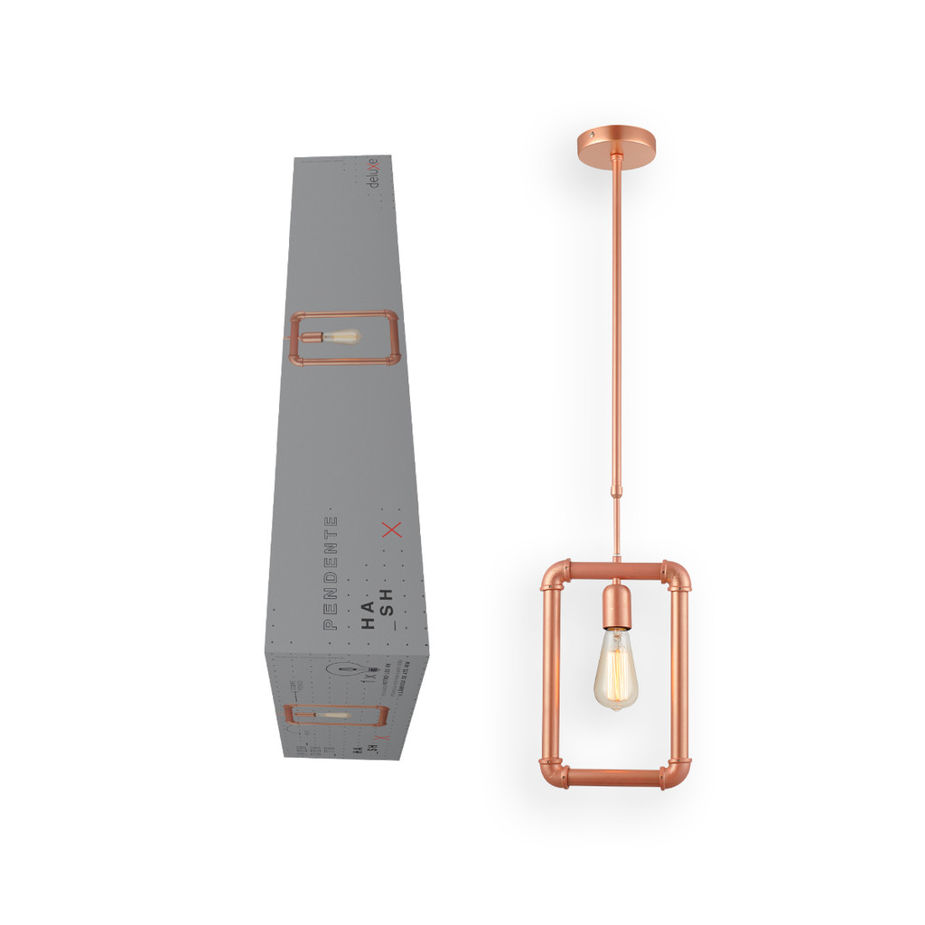 Luminaria Pendente Led Hash 4w 2400K E27 Cobre Fosco Deluxe - Home & Living