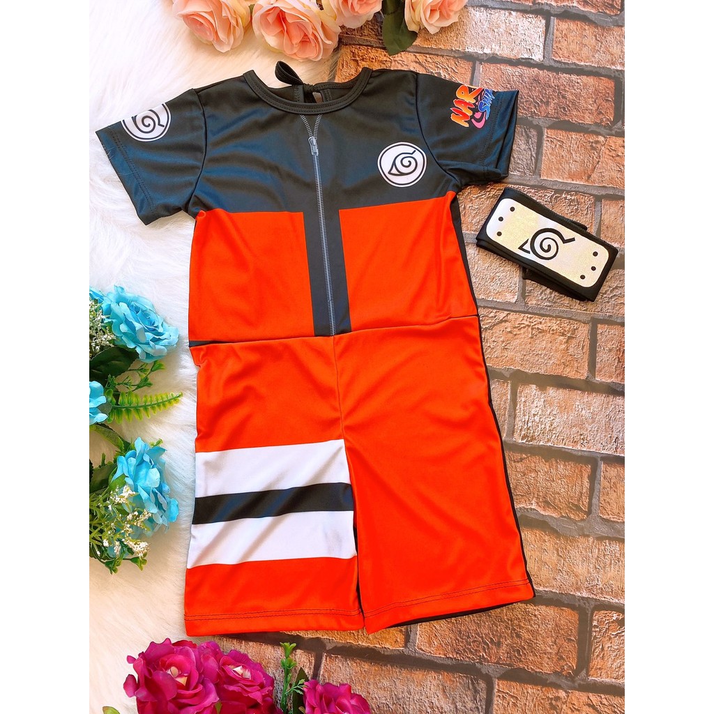 Fantasia Naruto + Bandana Infantil Juvenil Festa Carnaval Halloween Cosplay