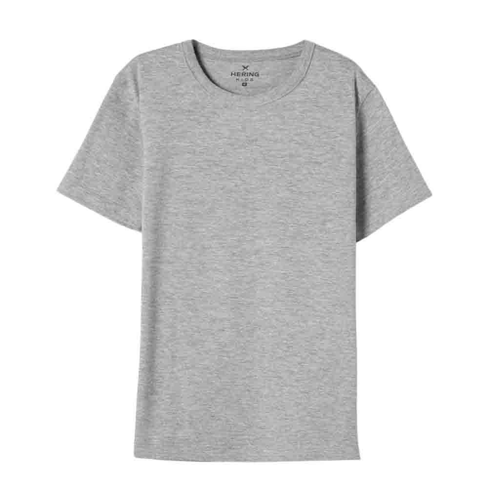 Camiseta Básica Hering Kids Infantil Menino Modelagem Regular Cinza