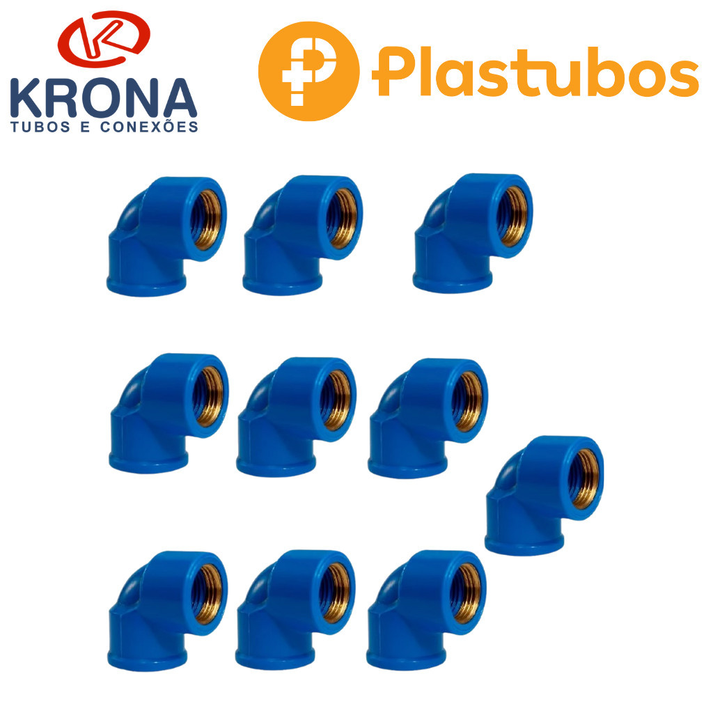Joelho Cotovelo Azul Soldável C/ Bucha Latão 90º 25mm x 1/2" em Oferta na Shopee
