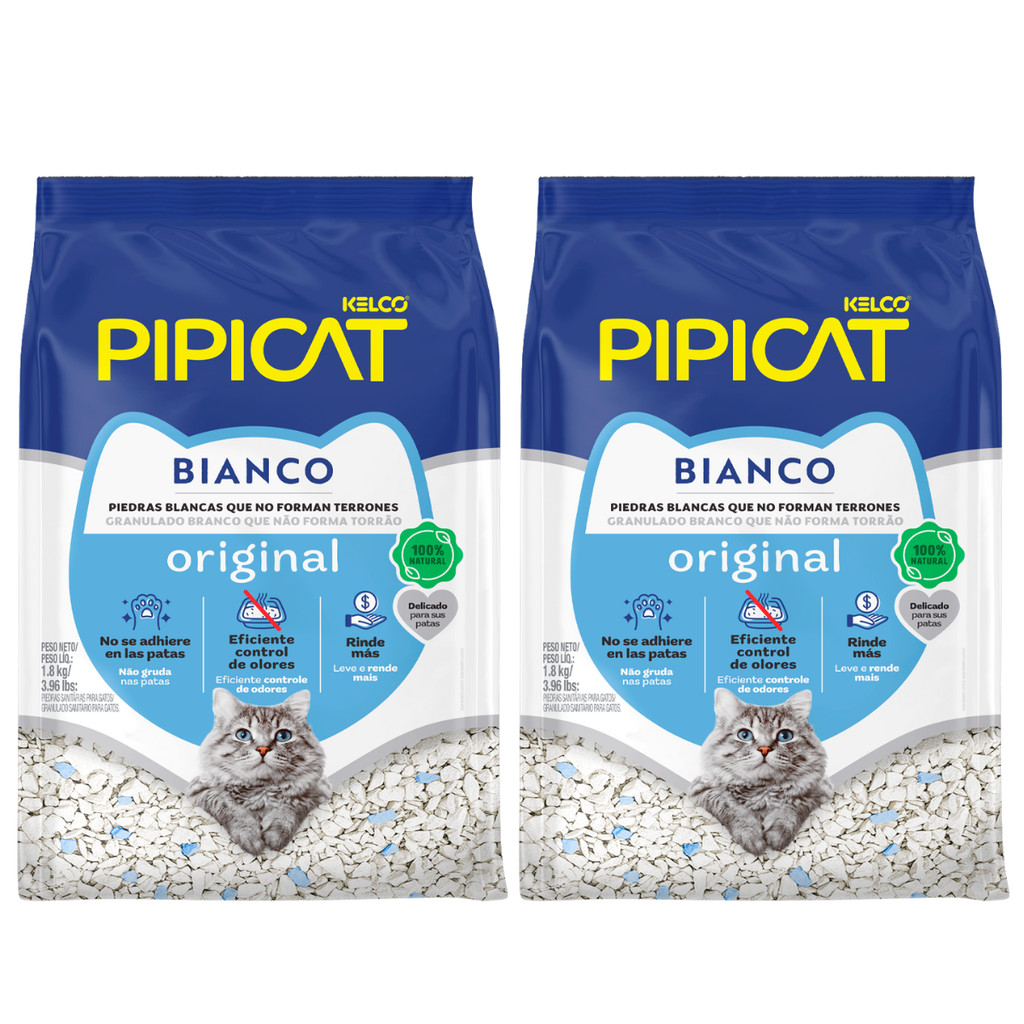 Kit 2 Areia Sanitária Pipicat Bianco Granulado Kelco 1,8kg em Oferta na Shopee
