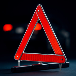 Triangulo Sinalização Segurança Com Peso Carro Automotivo Base Pesada